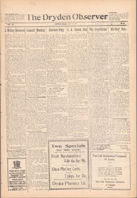 Dryden Observer, 4 Apr 1930