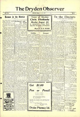 Dryden Observer, 25 Jul 1930