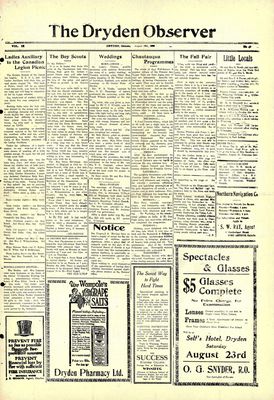 Dryden Observer, 16 Aug 1930