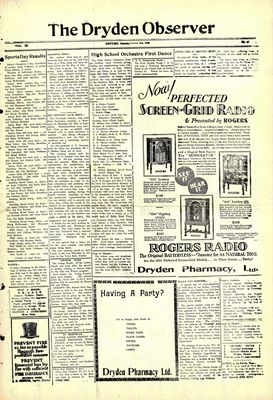 Dryden Observer, 3 Oct 1930