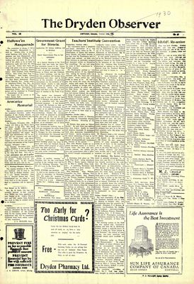 Dryden Observer, 24 Oct 1930