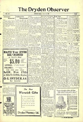 Dryden Observer, 31 Oct 1930