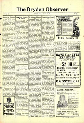 Dryden Observer, 14 Nov 1930