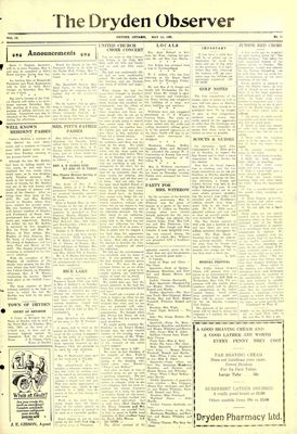 Dryden Observer, 1 May 1931