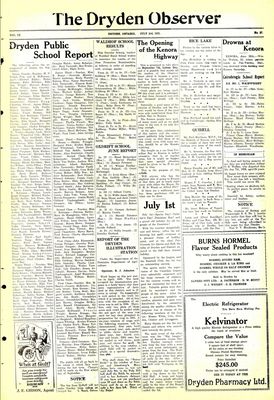 Dryden Observer, 3 Jul 1931