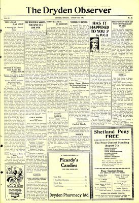 Dryden Observer, 14 Aug 1931