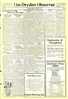 Dryden Observer, 21 Aug 1931