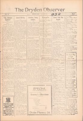 Dryden Observer, 10 Oct 1930