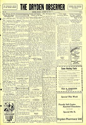 Dryden Observer, 2 Oct 1931