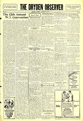 Dryden Observer, 9 Oct 1931