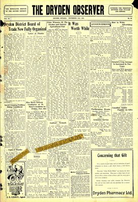 Dryden Observer, 13 Nov 1931