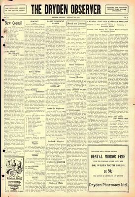 Dryden Observer, 8 Jan 1932