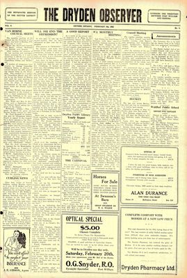 Dryden Observer, 5 Feb 1932