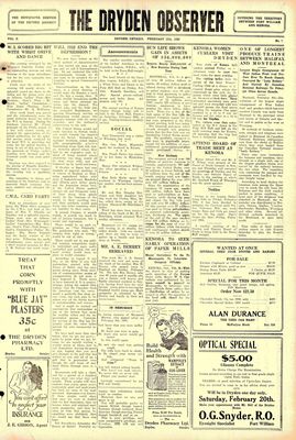 Dryden Observer, 12 Feb 1932