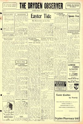 Dryden Observer, 25 Mar 1932