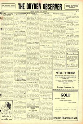 Dryden Observer, 22 Apr 1932