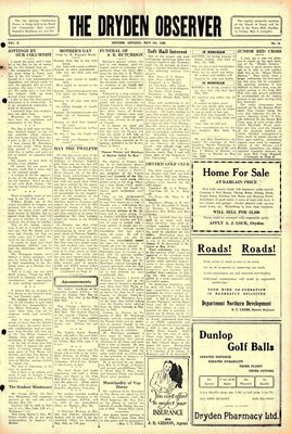 Dryden Observer, 6 May 1932