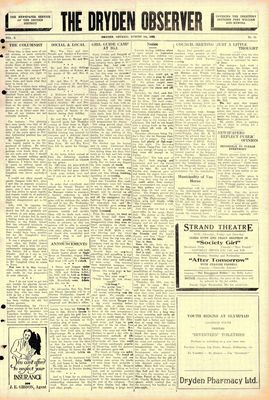 Dryden Observer, 5 Aug 1932