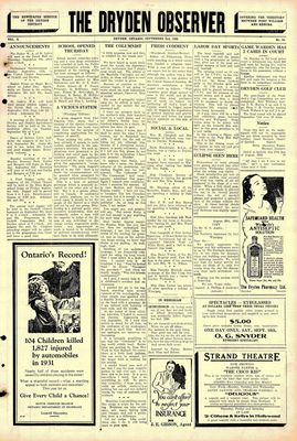 Dryden Observer, 2 Sep 1932