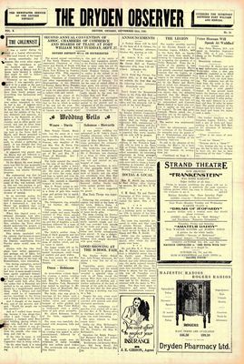 Dryden Observer, 23 Sep 1932