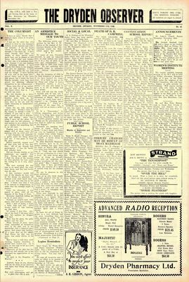 Dryden Observer, 11 Nov 1932