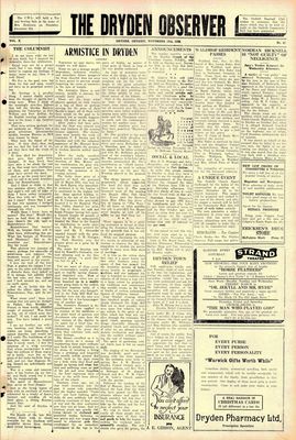 Dryden Observer, 18 Nov 1932