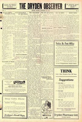 Dryden Observer, 16 Dec 1932