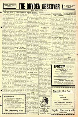 Dryden Observer, 6 Jan 1933