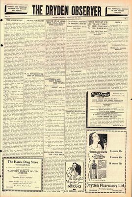 Dryden Observer, 3 Feb 1933