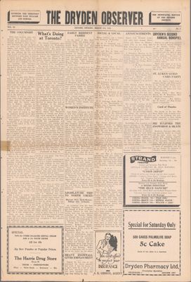 Dryden Observer, 3 Mar 1933