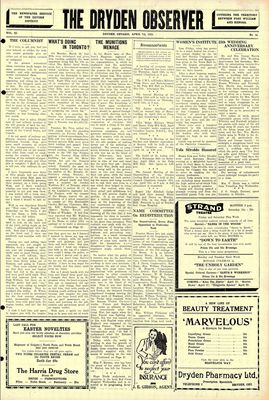 Dryden Observer, 7 Apr 1933