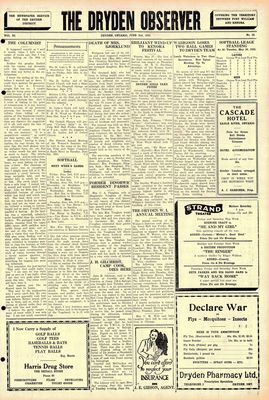 Dryden Observer, 2 Jun 1933