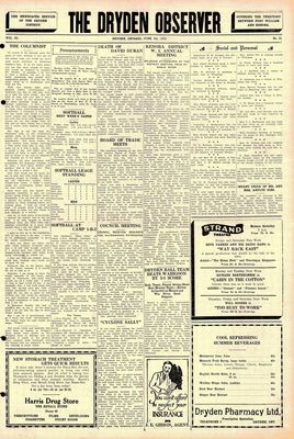 Dryden Observer, 9 Jun 1933