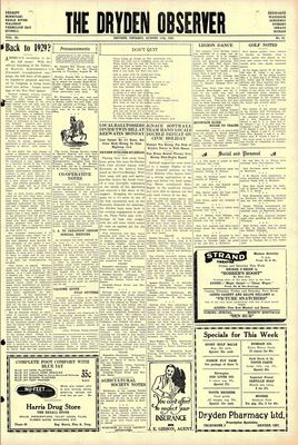 Dryden Observer, 11 Aug 1933