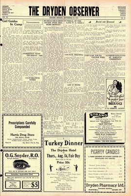 Dryden Observer, 8 Sep 1933