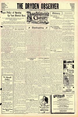 Dryden Observer, 6 Oct 1933