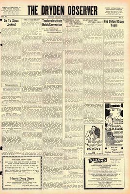 Dryden Observer, 13 Oct 1933