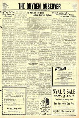 Dryden Observer, 3 Nov 1933