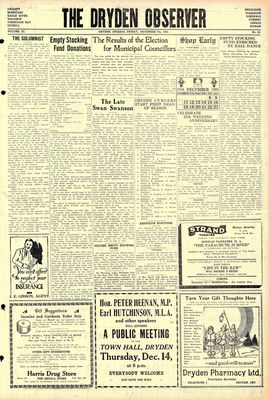 Dryden Observer, 8 Dec 1933