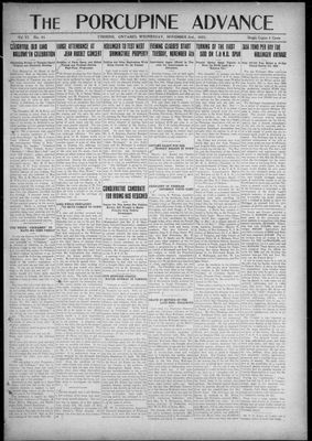 Porcupine Advance, 2 Nov 1921