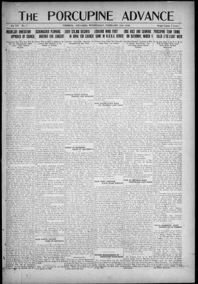 Porcupine Advance, 15 Feb 1922