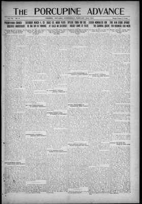 Porcupine Advance, 22 Feb 1922