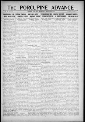 Porcupine Advance, 29 Mar 1922