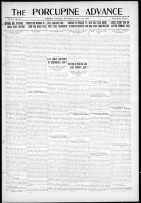 Porcupine Advance, 31 May 1922