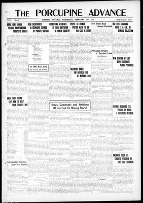 Porcupine Advance, 16 Feb 1916