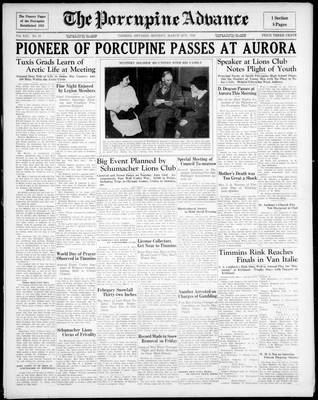 Porcupine Advance, 2 Mar 1936