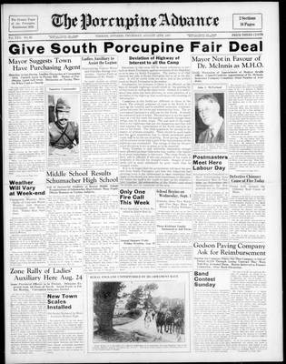 Porcupine Advance, 12 Aug 1937