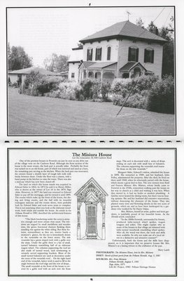 Pelham Historical Calendar 2001: &quot;The Misiura House&quot;