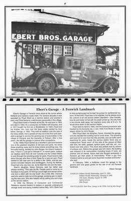 Pelham Historical Calendar 1999: &quot;Ebert's Garage - A Fenwick Landmark&quot;