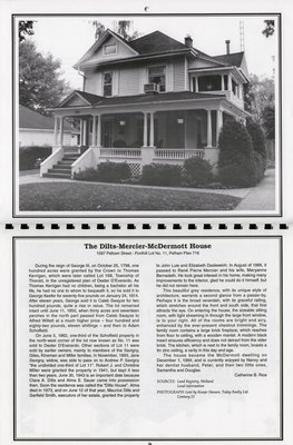 Pelham Historical Calendar 1997: &quot;The Dilts-Mercier-McDermott House&quot;